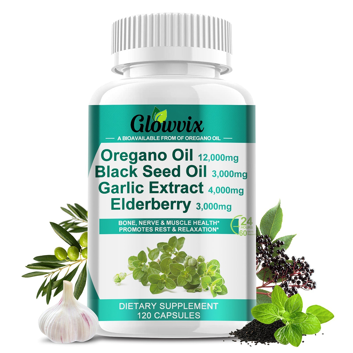 GLOWVIX Digestive Support Antioxidant with Vitamin D3 Magnesium Glycinate Capsules
